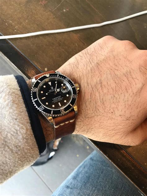 rolex submariner leather band